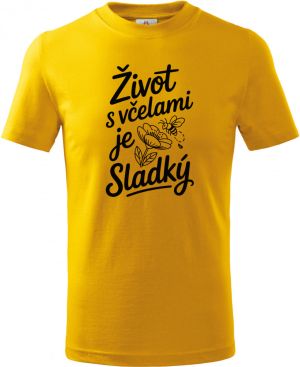 Život s včelami je sladký, černý potisk