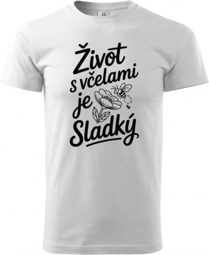 Život s včelami je sladký, černý potisk