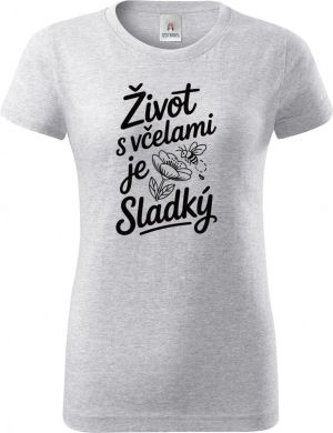 Život s včelami je sladký, černý potisk