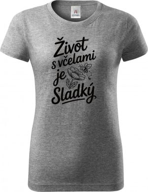 Život s včelami je sladký, černý potisk