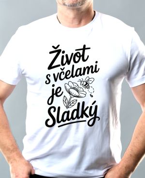 Život s včelami je sladký, černý potisk