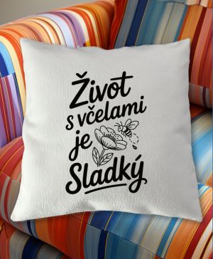 Život s včelami je sladký, černý potisk
