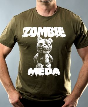 Zombie méďa, V2, bílý potisk