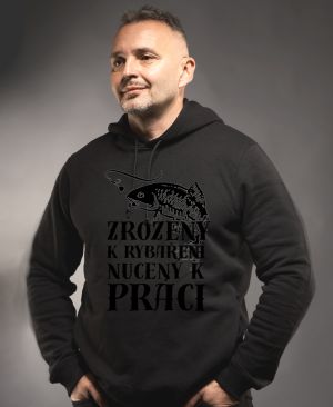 Zrozený k rybaření, nucený k práci. Černý tisk