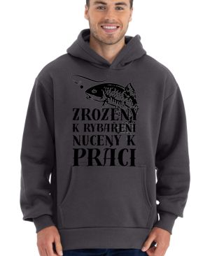 Zrozený k rybaření, nucený k práci. Černý tisk