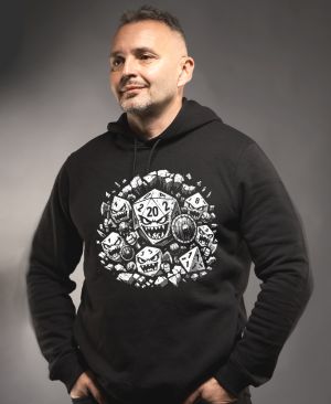 Zuřivé RPG kostky, bílý tisk