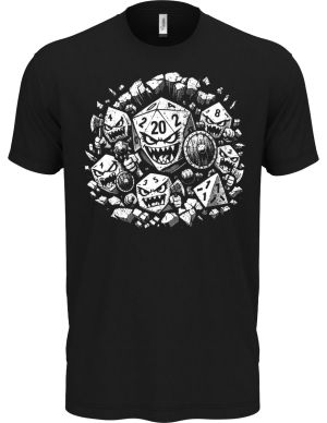 Zuřivé RPG kostky, bílý tisk